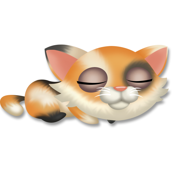 Kitten clipart one cat. Image calico sleeping png