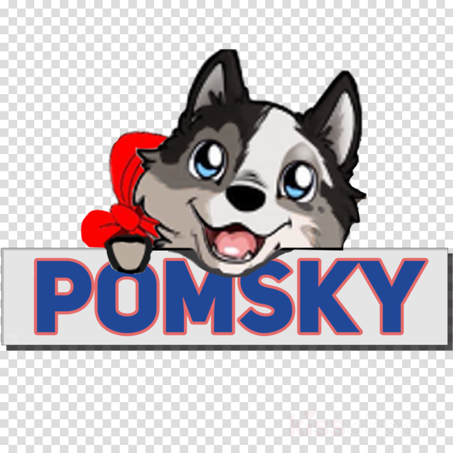 Cat and dog cartoon. Clipart puppy pomsky