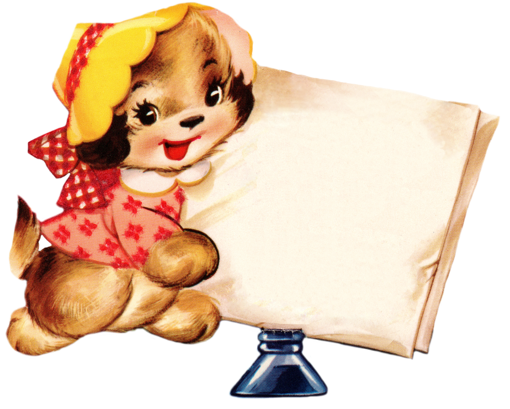 Free post pretty and. Clipart puppy vintage