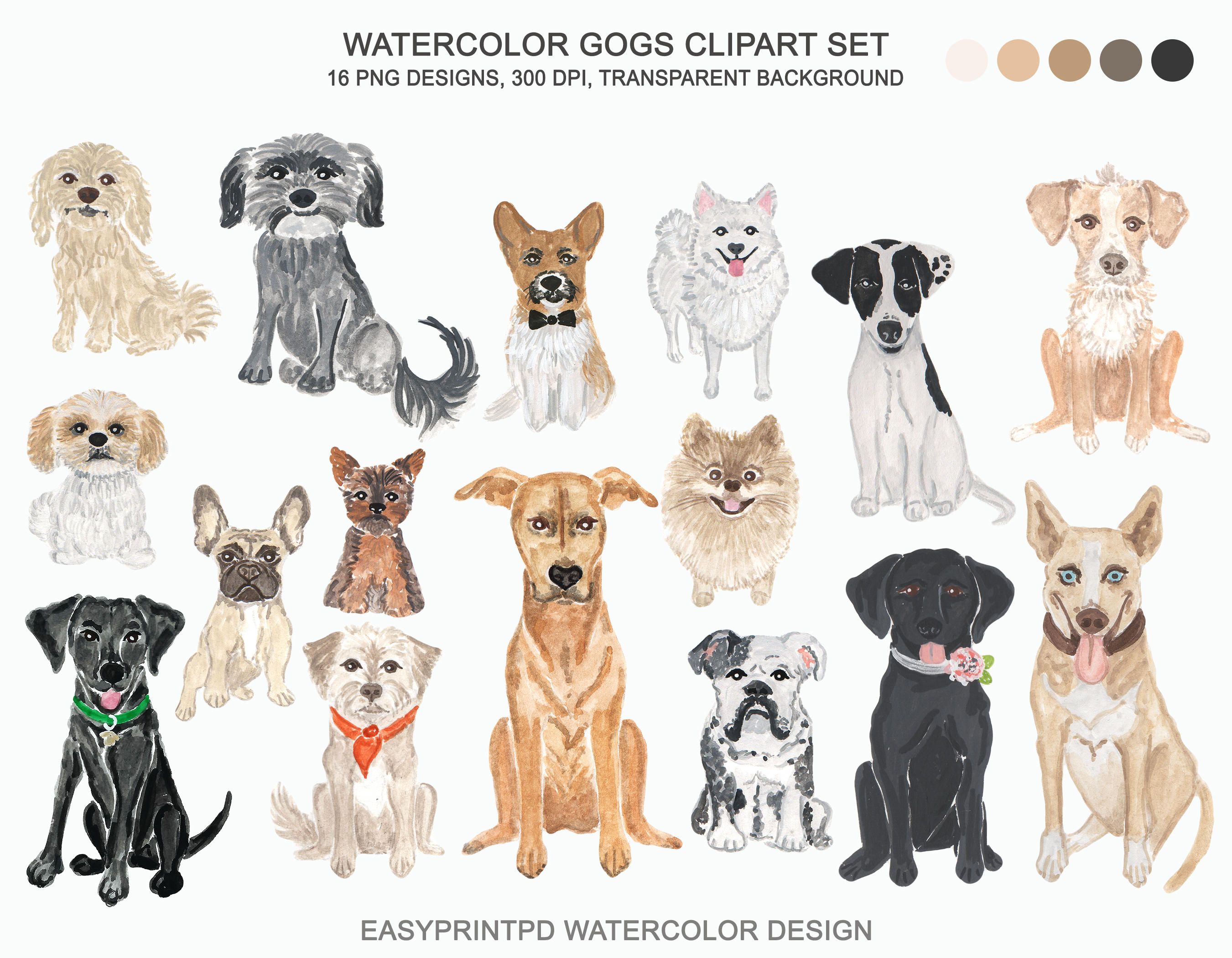 clipart puppy watercolor