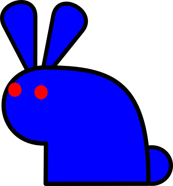 clipart rabbit blue