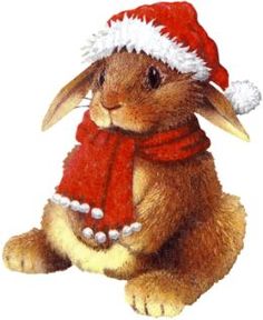 clipart rabbit christmas