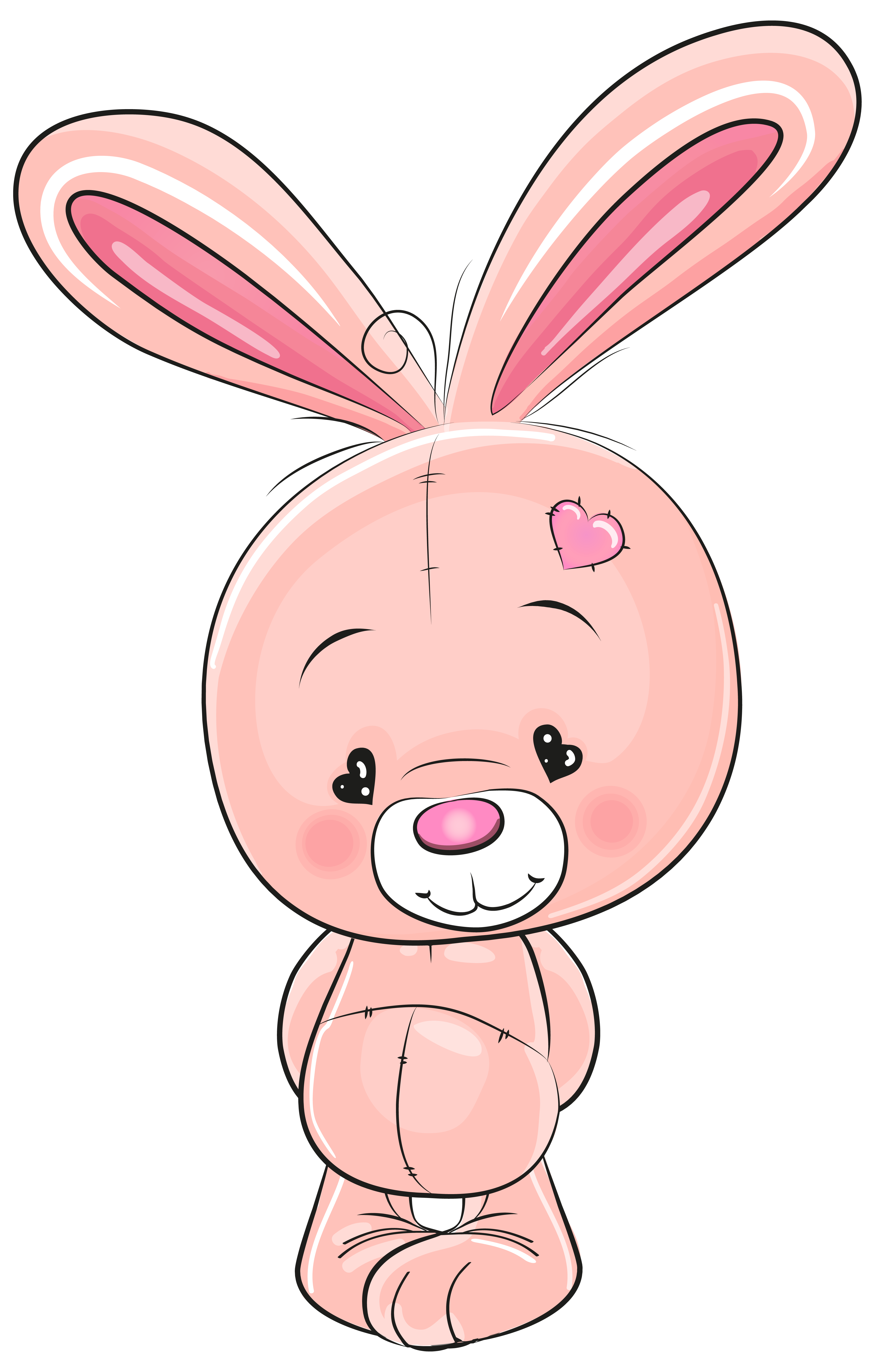 Clipart rabbit clip art. Cartoon drawing cute pink