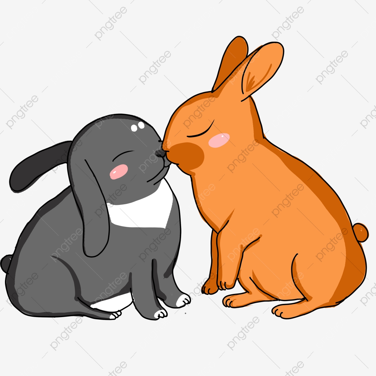 clipart rabbit pair