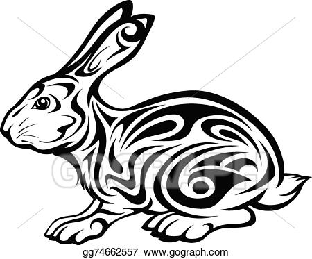 clipart rabbit tribal