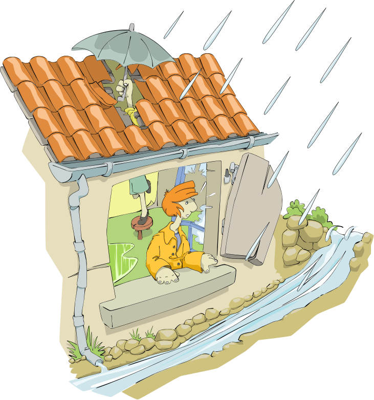 clipart rain house
