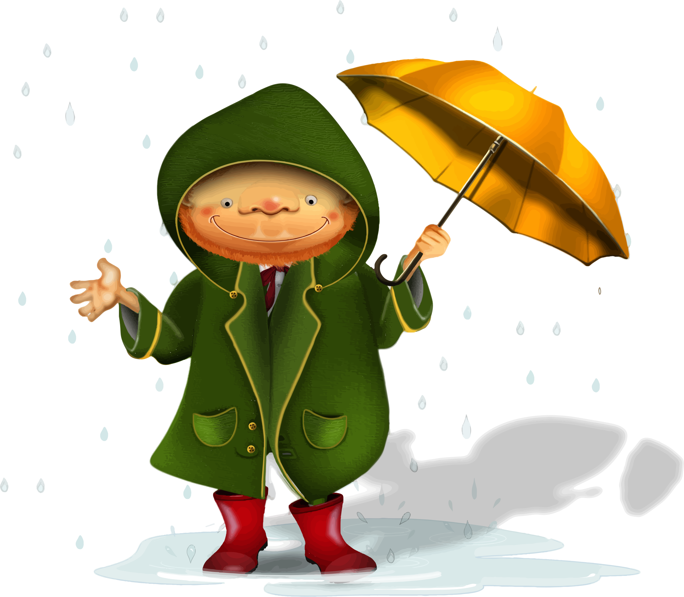 clipart rain man in rain