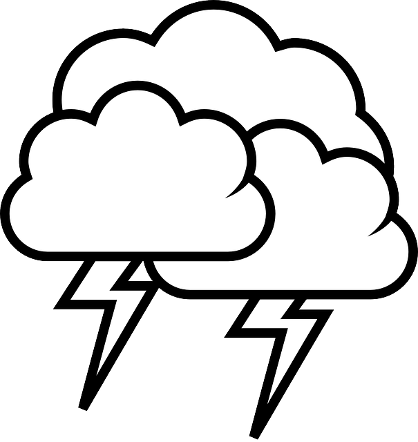 Rainstorm panda free images. Lightning clipart coloring page