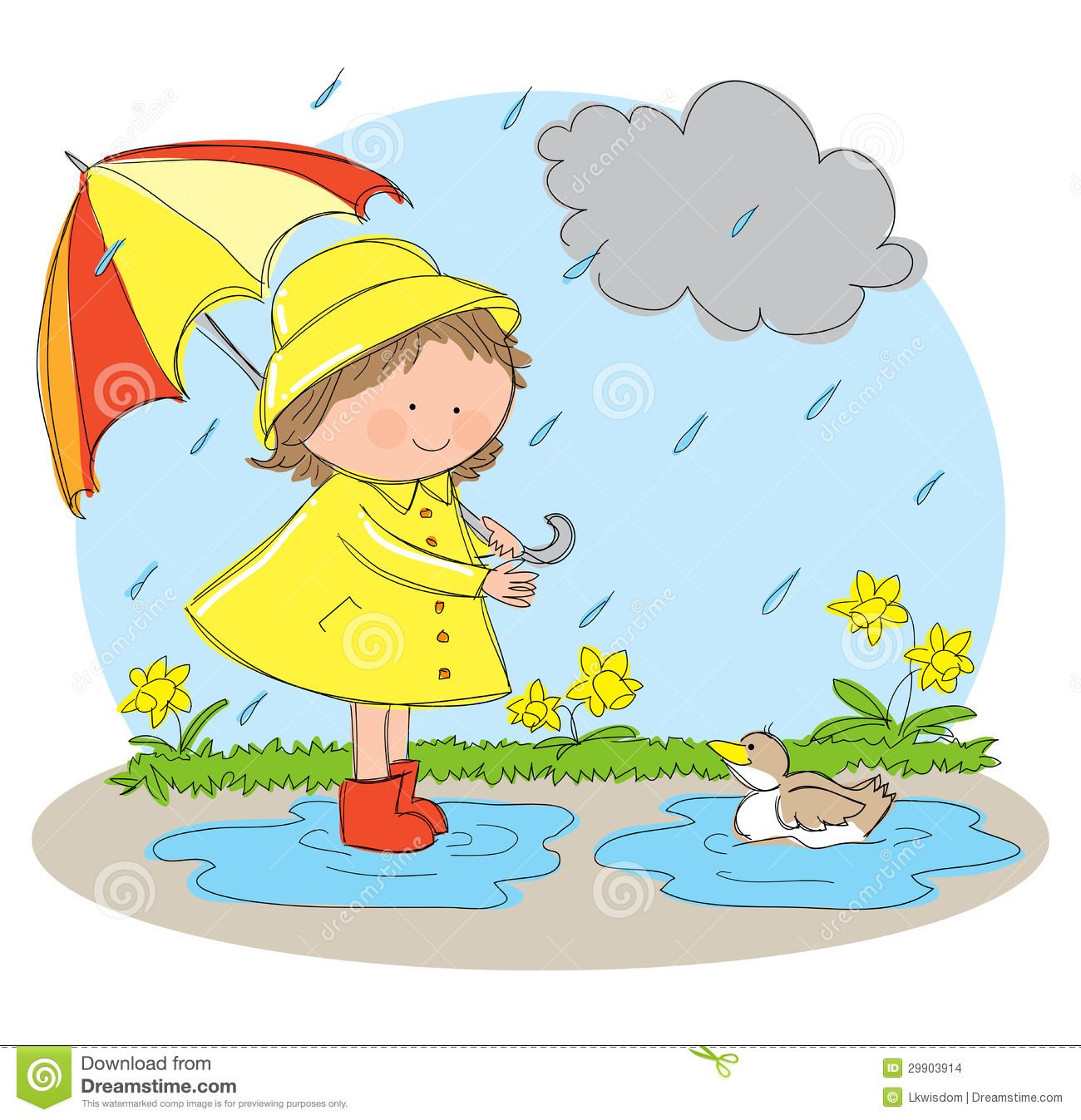Spring season royalty free. Clipart rain scenery