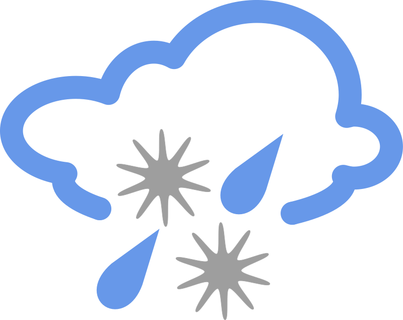 Clipart snow sleet. Simple weather symbols medium