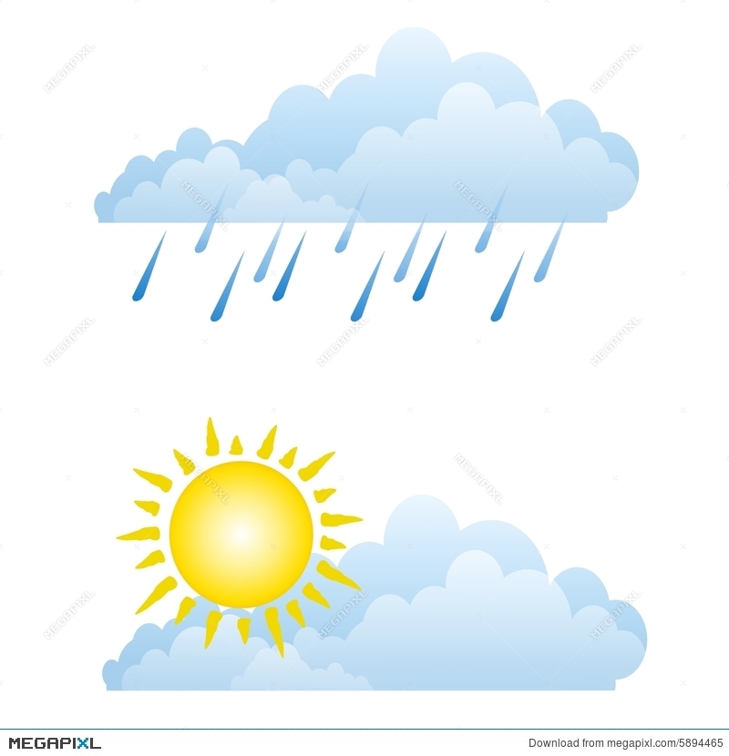 Clipart rain sunny. Rainy weather clouds illustration