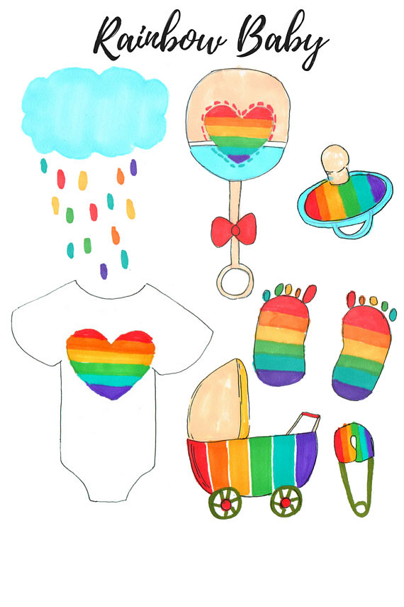clipart rainbow baby