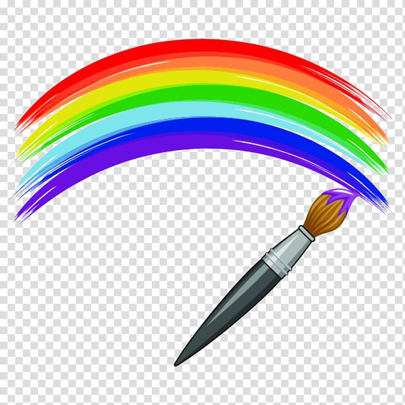 Paintbrush clipart rainbow. Multicolored paint illustration color