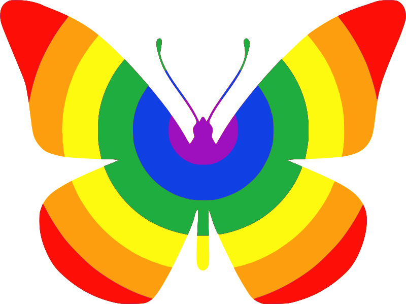 Medium image png . Clipart rainbow butterfly