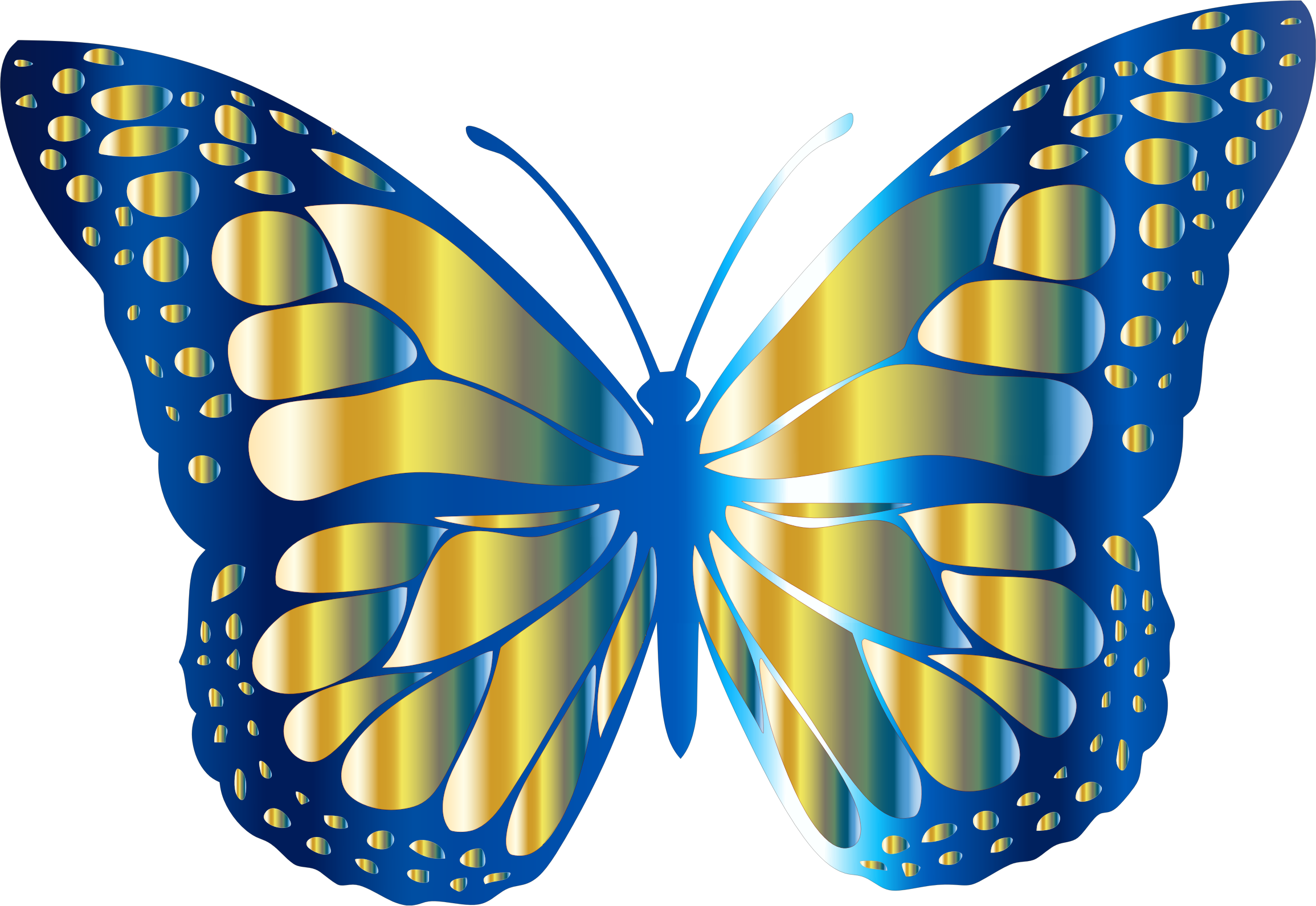 Monarch variation big image. Clipart rainbow butterfly
