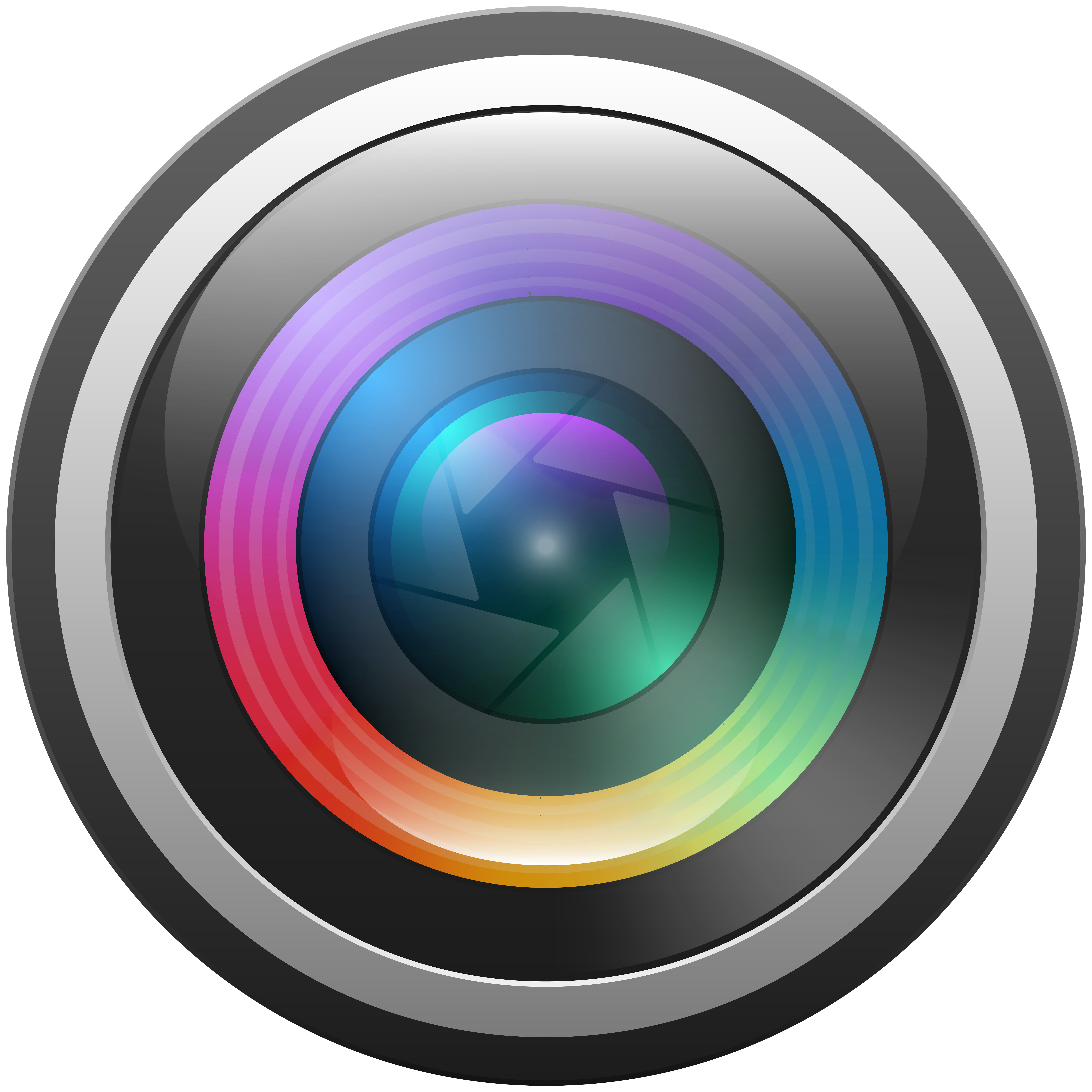 Lens decorative transparent image. Photography clipart colorful camera