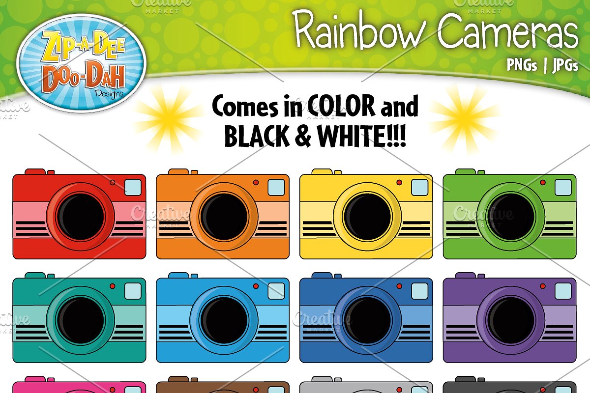 clipart rainbow camera