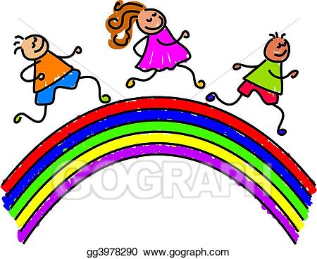 clipart rainbow child