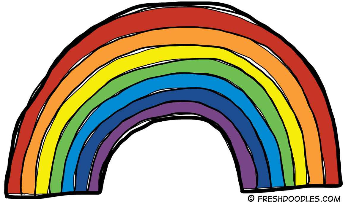 clipart rainbow doodle
