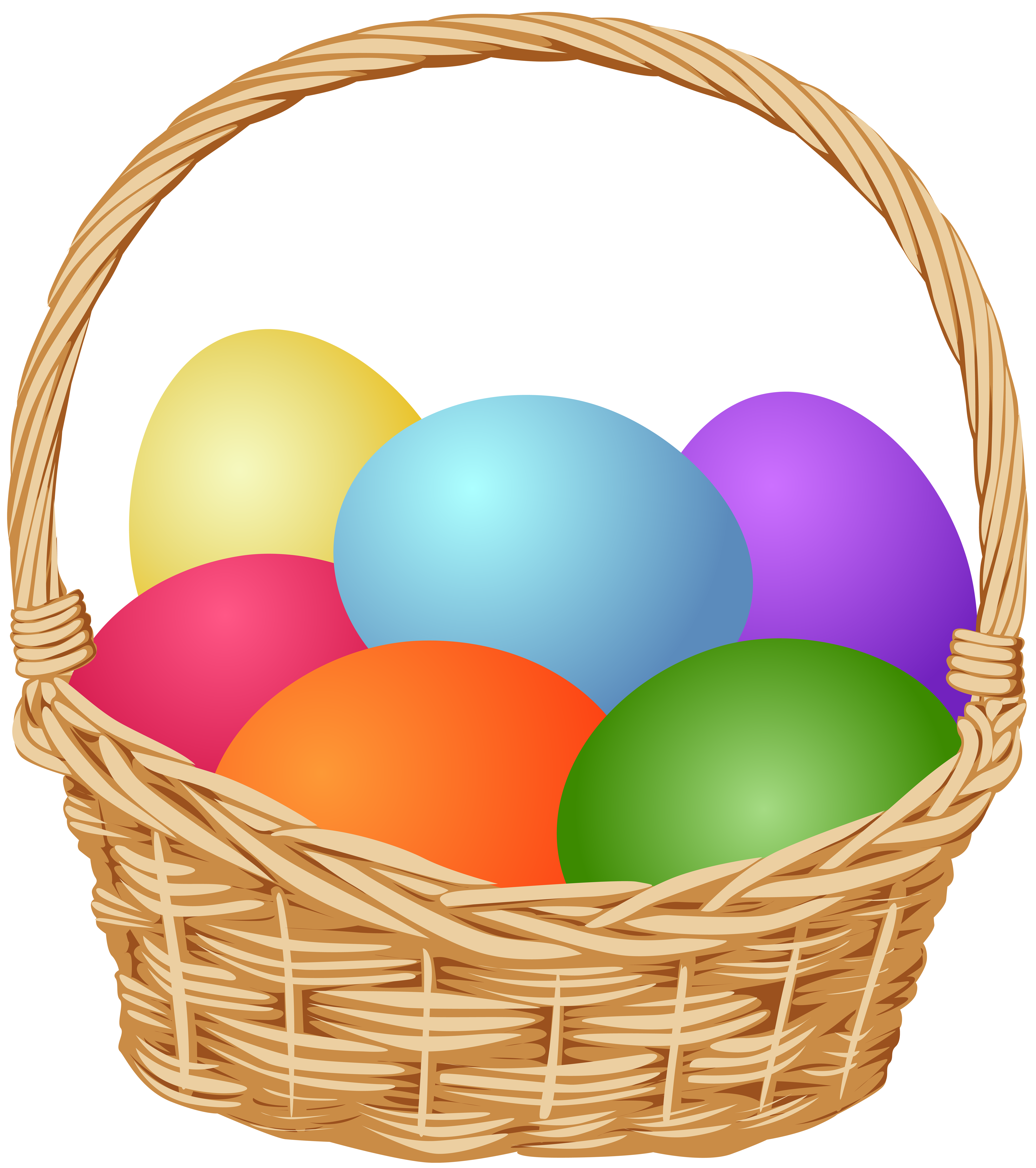 With easter eggs clip. Gift clipart full basket