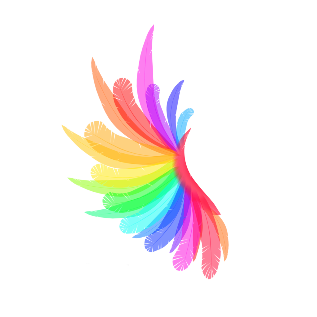 clipart rainbow feather