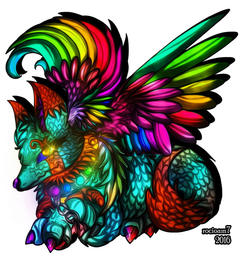 Clipart rainbow feather. Oc by rocioam on