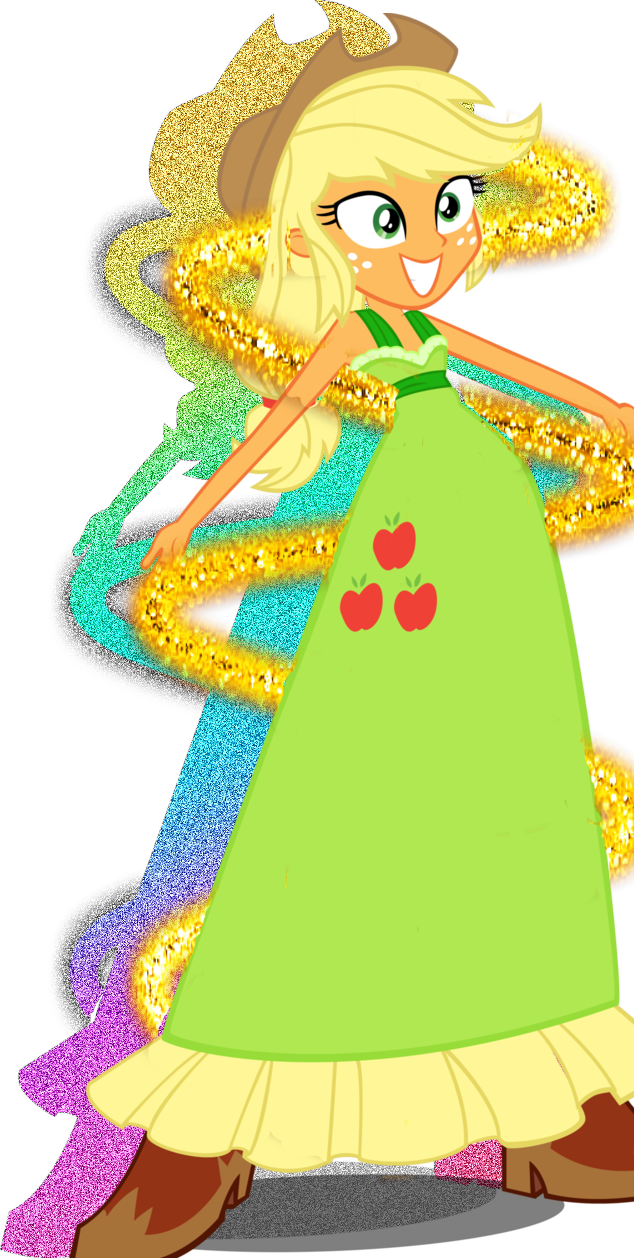 Applejack with gold swirl. Glitter clipart rainbow