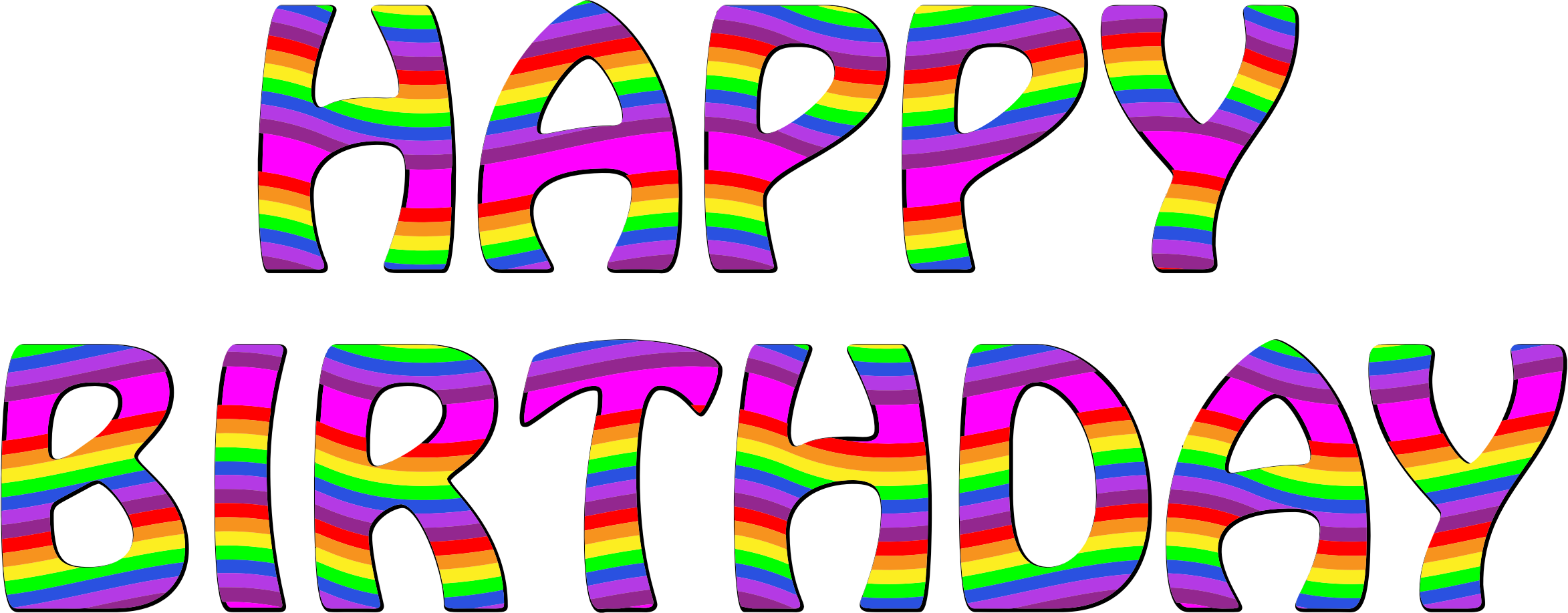clipart rainbow happy birthday