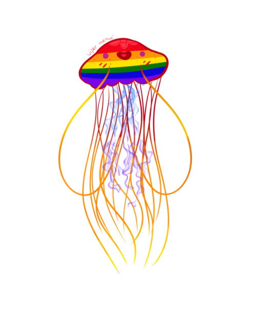 clipart rainbow jellyfish