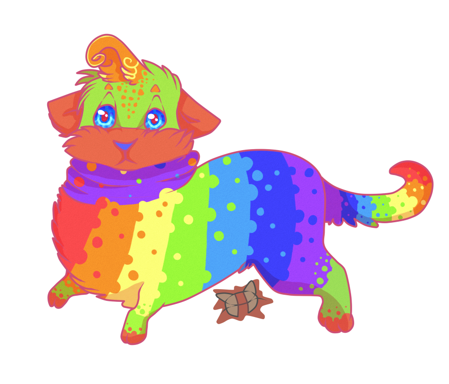 clipart rainbow kitten