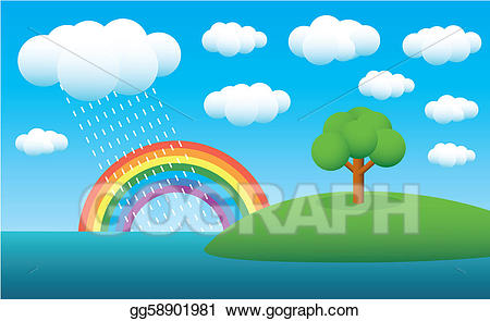 clipart rainbow landscape