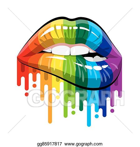 lip clipart rainbow