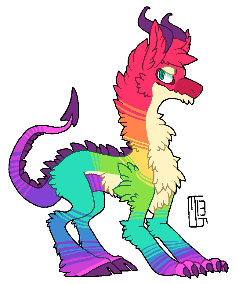 Clipart rainbow llama. The dragon by ferwildir