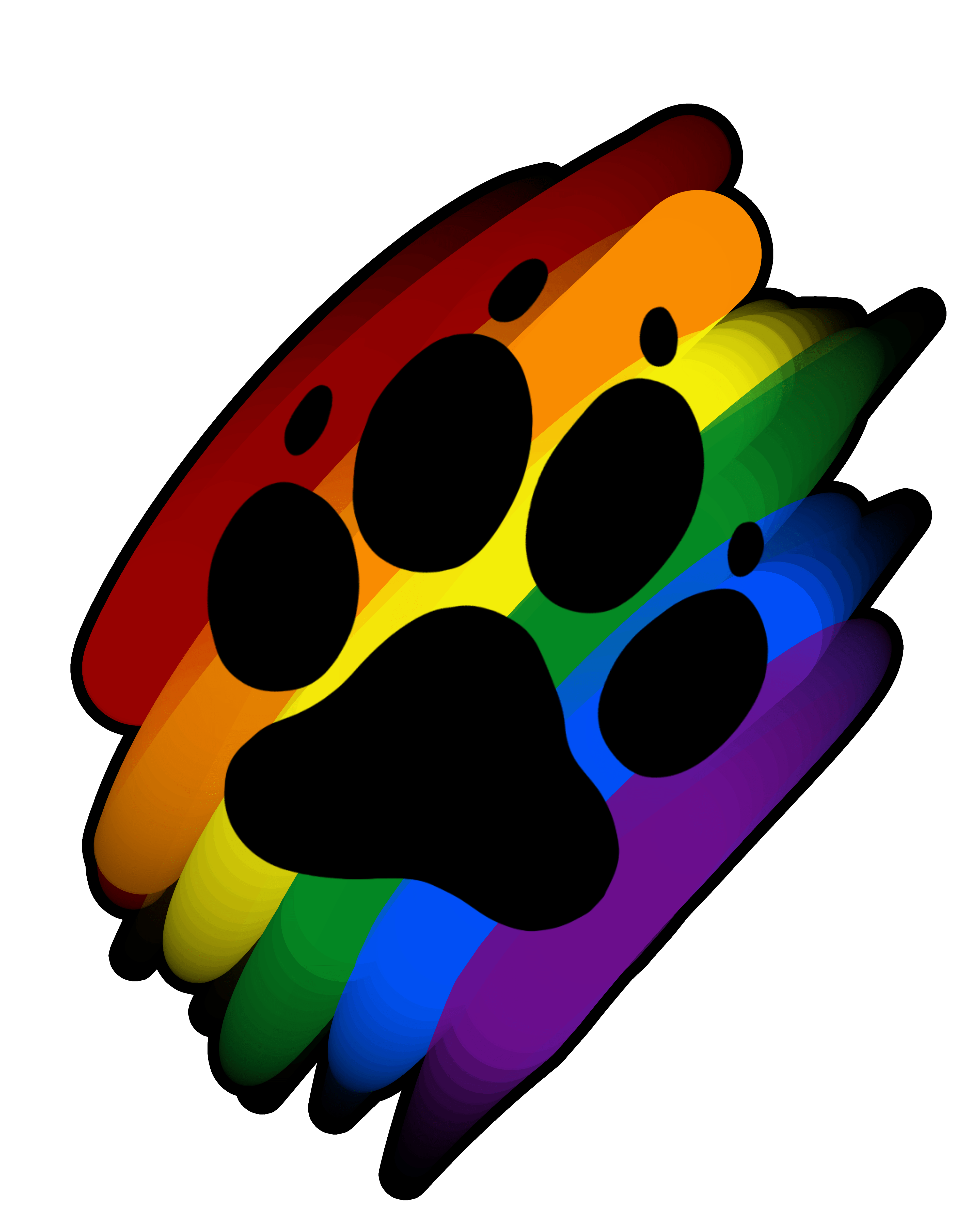 clipart rainbow paw print