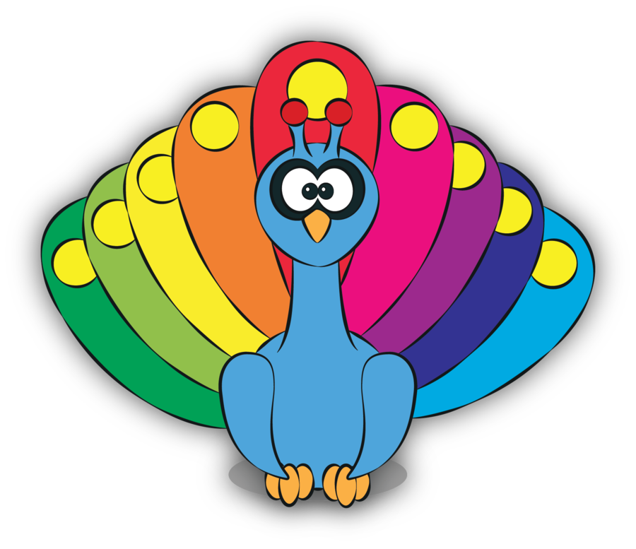 clipart rainbow peacock