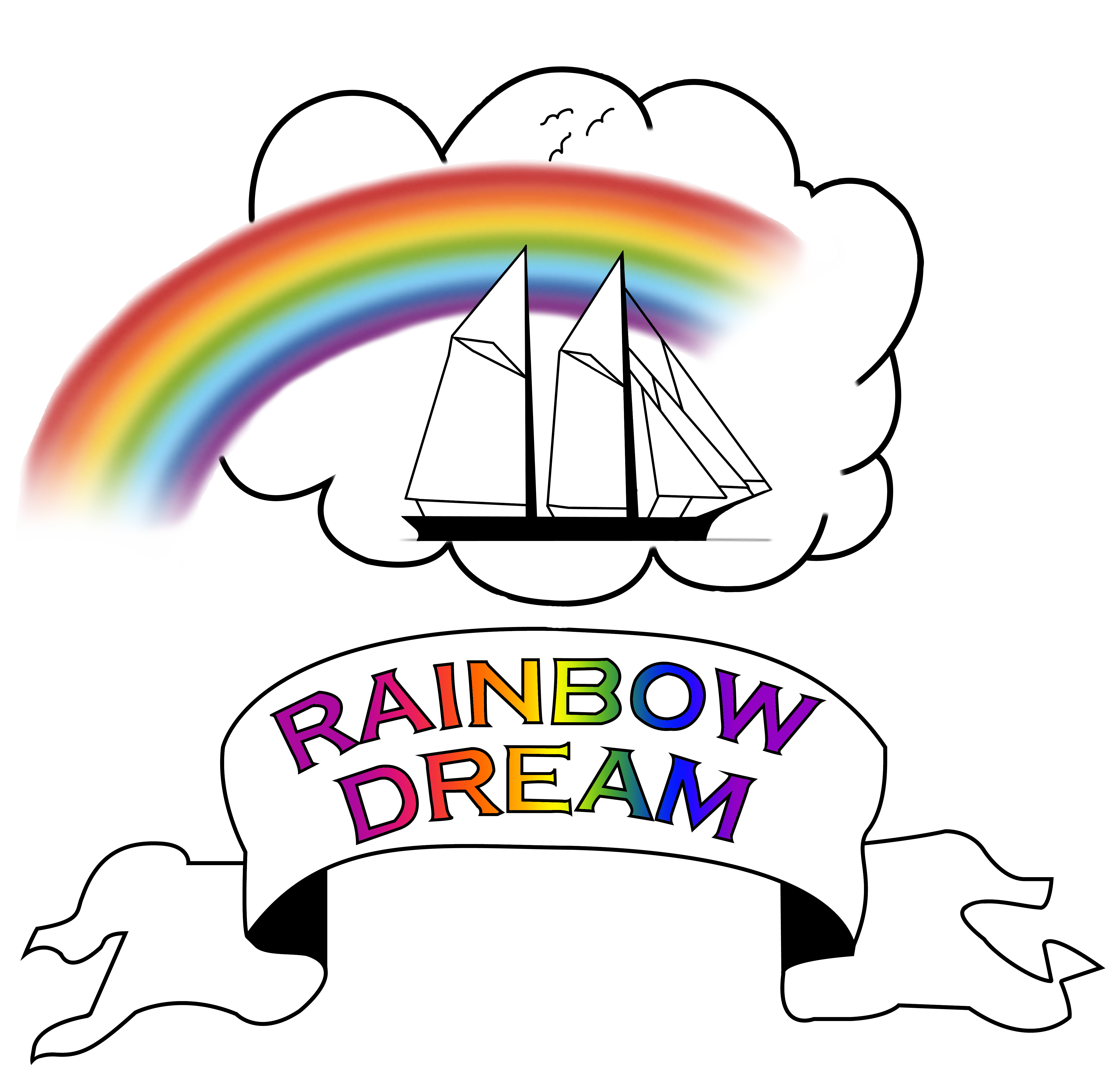 Dream sailing limited registered. Clipart rainbow sailboat
