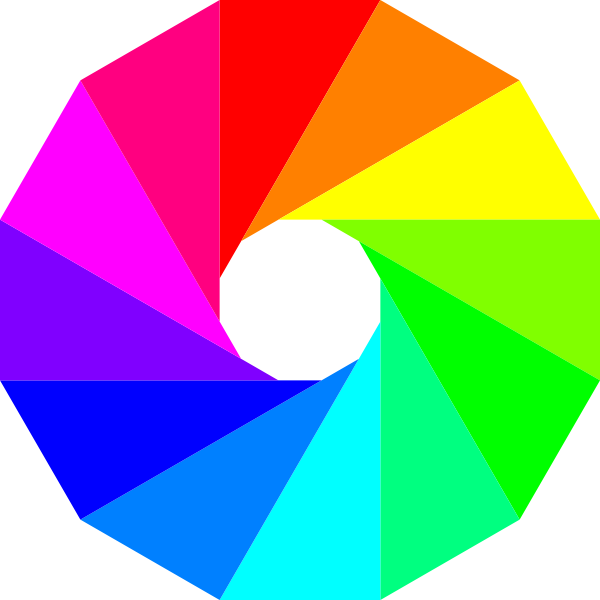 Color dodecagon clip art. Wheel clipart colour