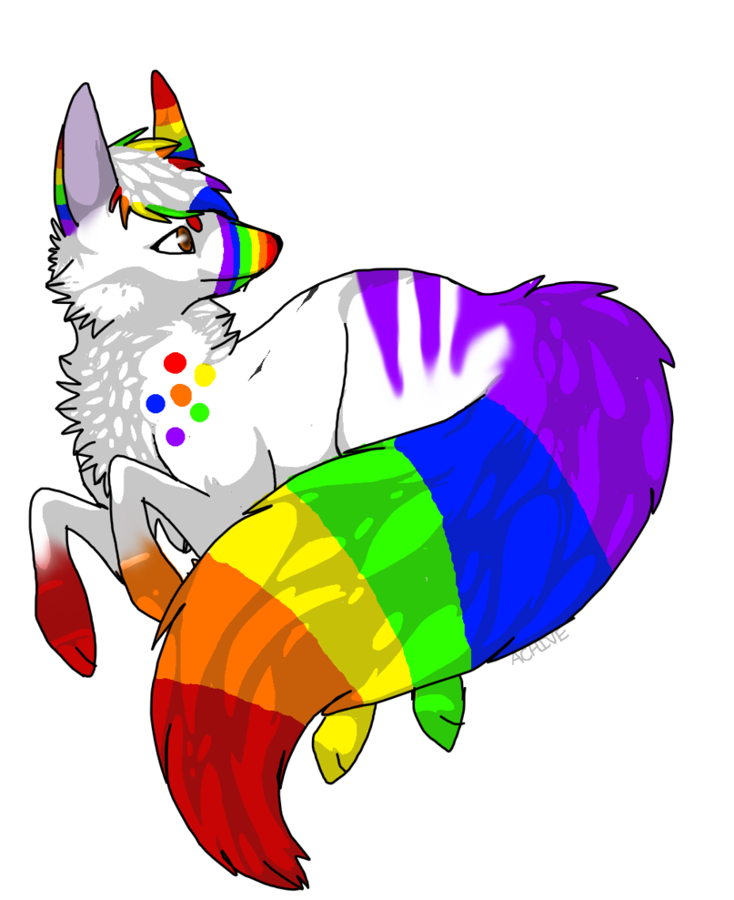 clipart rainbow wolf