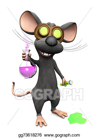 Clipart rat animal scientist. Stock illustration mad cartoon