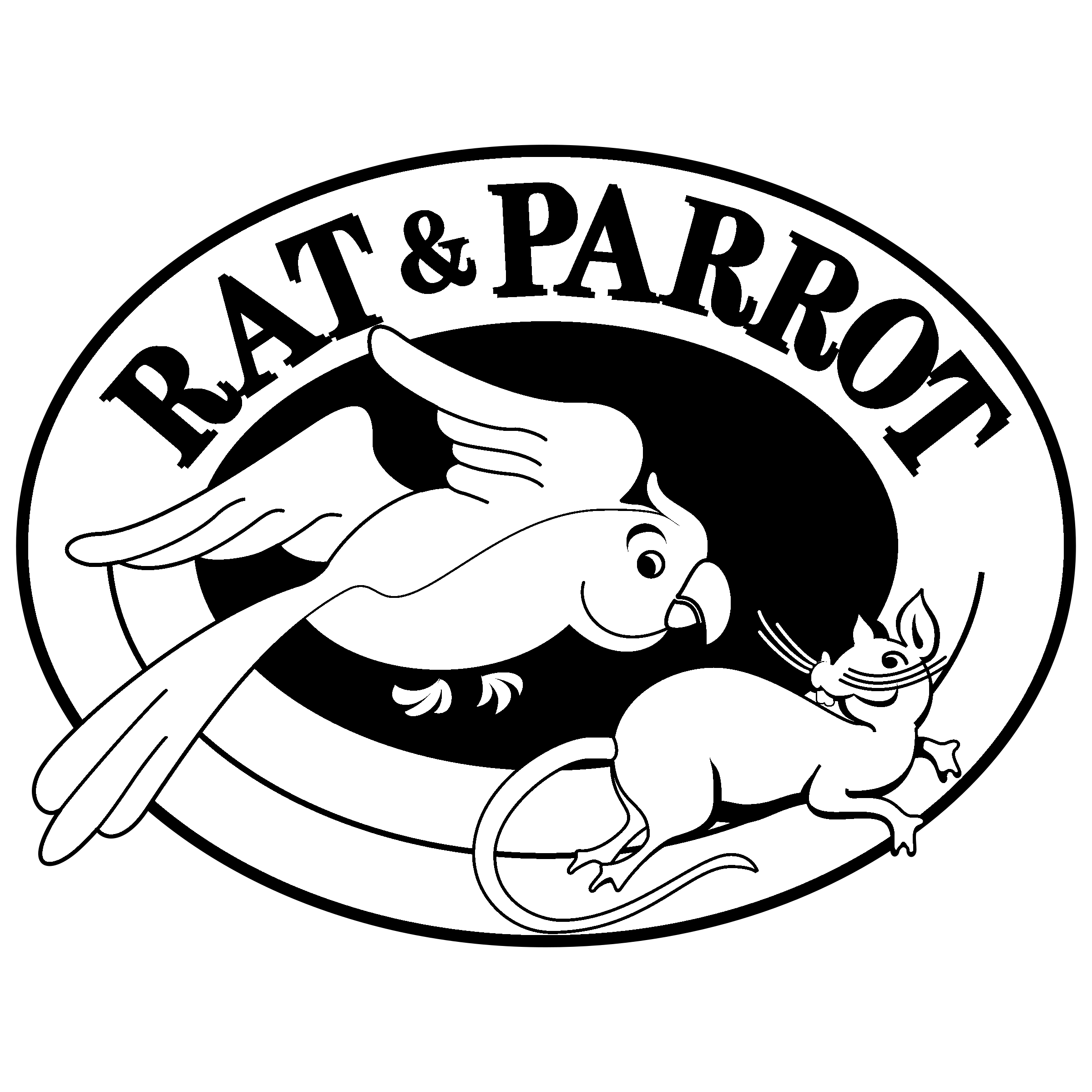 Parrot stunning vector icon. Clipart rat black and white