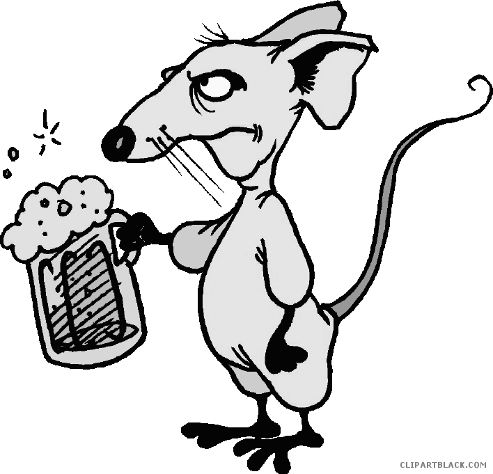 rat clipart black and white