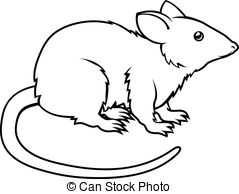 clipart rat black and white