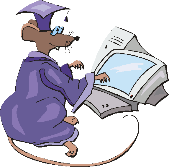 Reading list coloured cartoon. Clipart rat comic