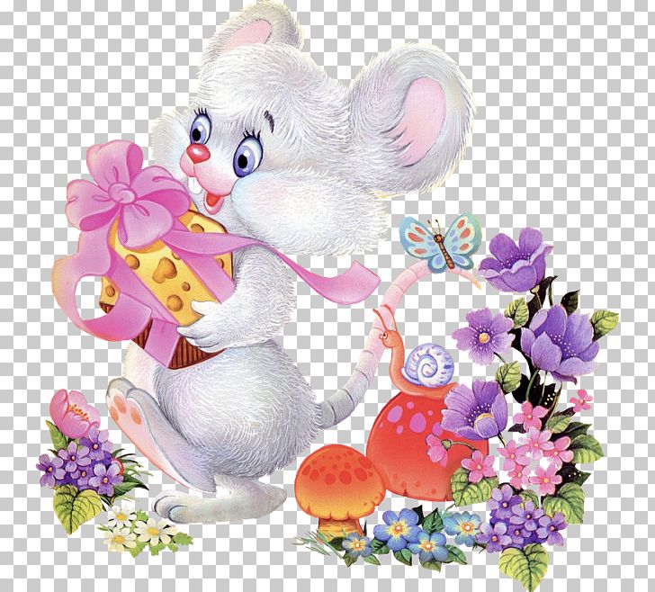 rat clipart flower