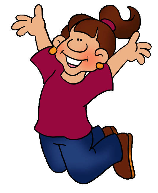 Excited clipart jumping girl. Move movement pencil and