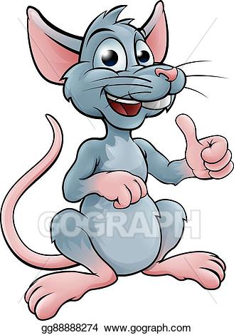 Rat clipart mascot. Vector stock cute cartoon