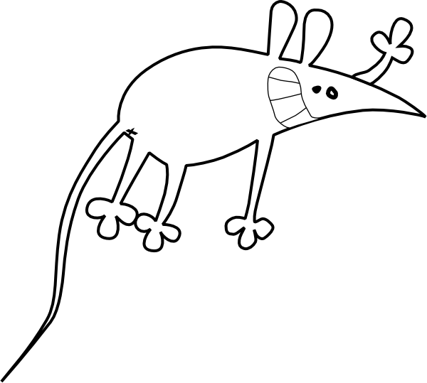 outline clipart rat