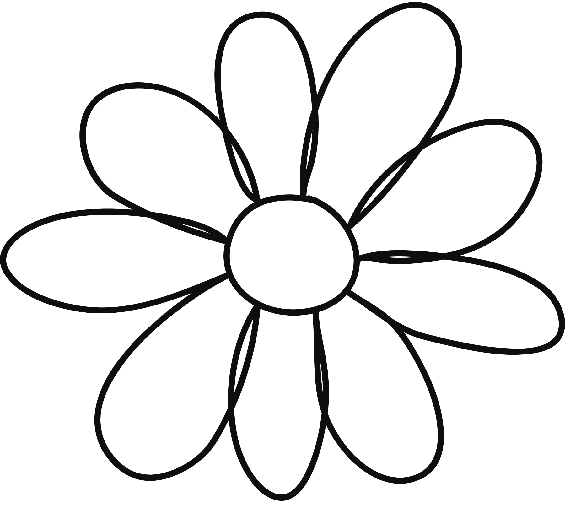 Daisy clipart printable. Free template for flower