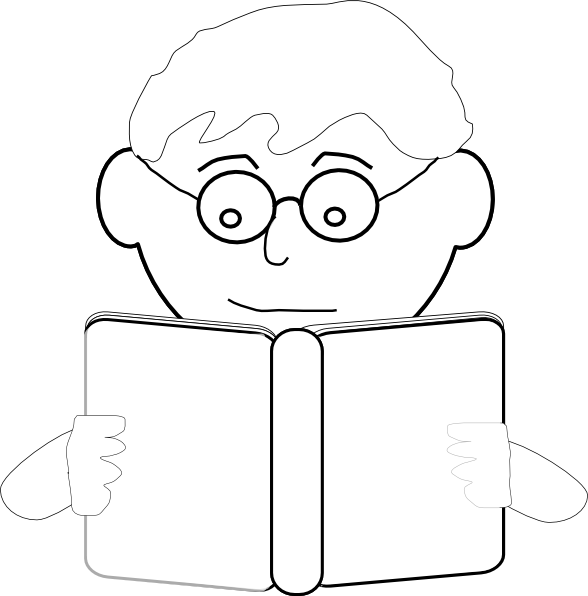 clipart reading black and white