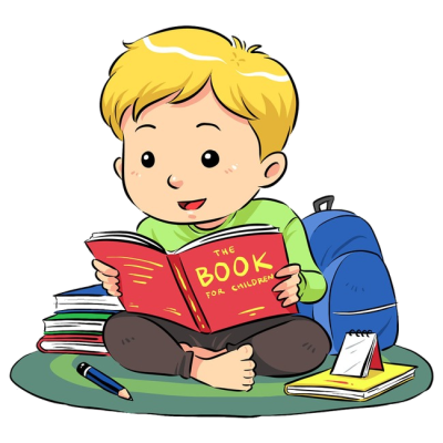 Clipart reading education. Boy image and transparent
